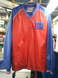 NFL NEW YORK GIANTS REVERSIBLE  PULLOVER JACKET LARGE NEW