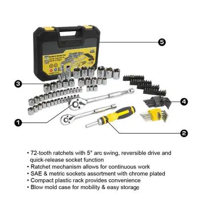  Socket & Ratchet Set 122 Piece,Ratchet Bit Driver,drive socket, View more