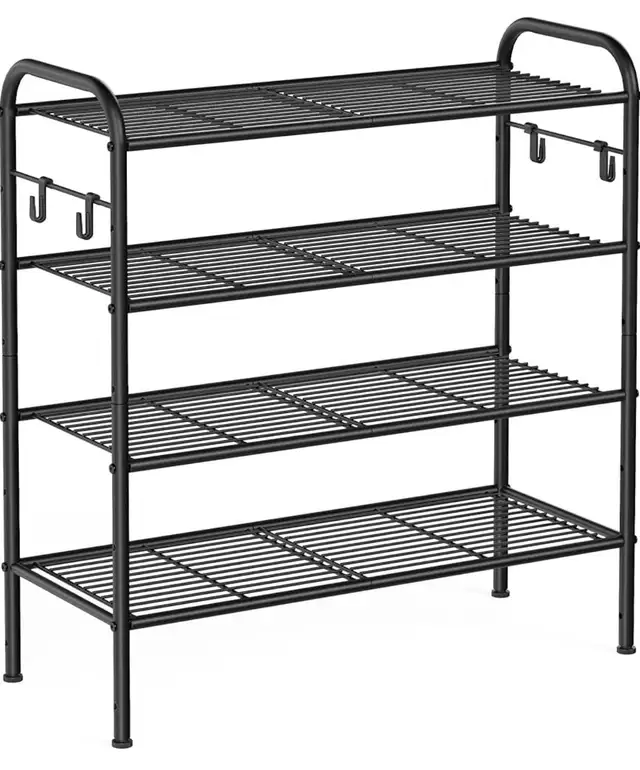 Adjustable Shoe Rack Organizer with Hooks – Steel Frame in Storage & Organization in Oshawa / Durham Region - Image 2