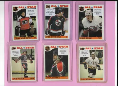 Vintage Hockey Cards: Topps Insert Stickers 1985-86 to 1989-90, View more