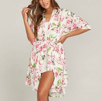 Show Me Your Mumu Floral Tie Up Robe One Size Fits All Duster Be