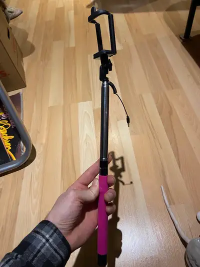Wired Selfie Stick with Pink Grip, View more