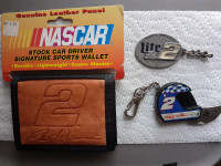 NASCAR VINTAGE RUSTY WALLACE  NEW WALLET AND KEYCHAINS