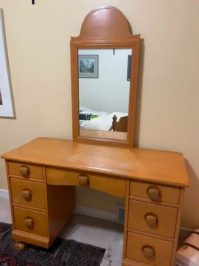 Maple dresser with mirror, View more