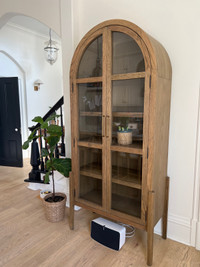Oak and glass cabinet