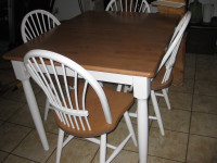 Table et 4 chaises en bois massif