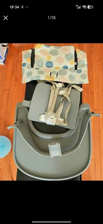 Stokke Tripp Trapp Baby Set, Tray & Cushion - Storm Grey, View more