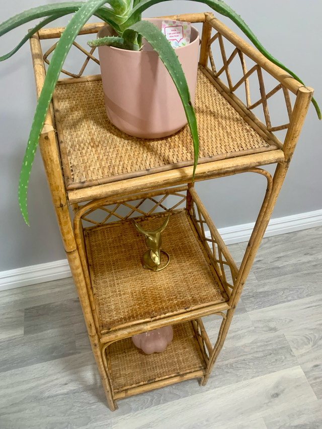 ✨Boho wicker stand✨ in Bookcases & Shelving Units in Sudbury