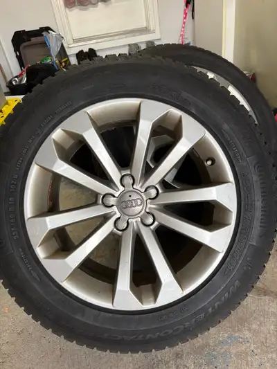 Set of OEM Audi Q5 rims with Continental Winter tires in great condition. Tire size 235/60/18. Rims...