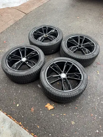 Audi rims and tire set of 4 18 Inch Audi rims S line rims Audi wheels • Set of 4 • 5x112 Bolt Patter...