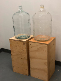 Carboys in strong storage boxes