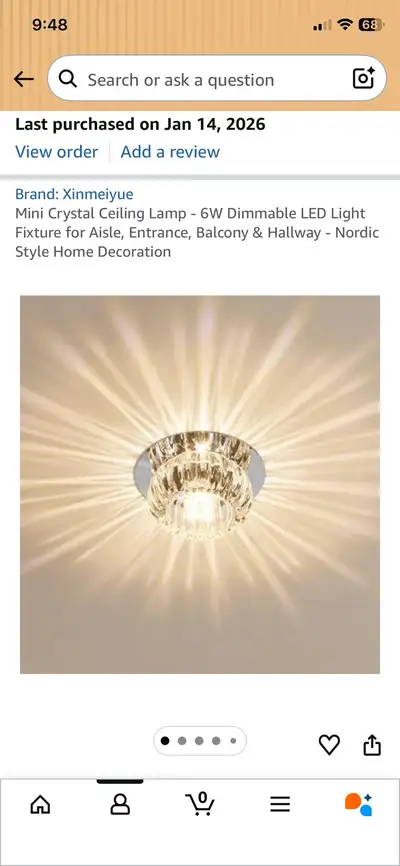 2  X Mini Crystal flush lights, View more