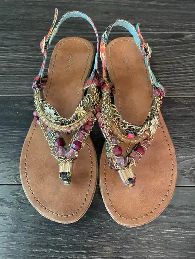 BEADED SANDALS, View more
