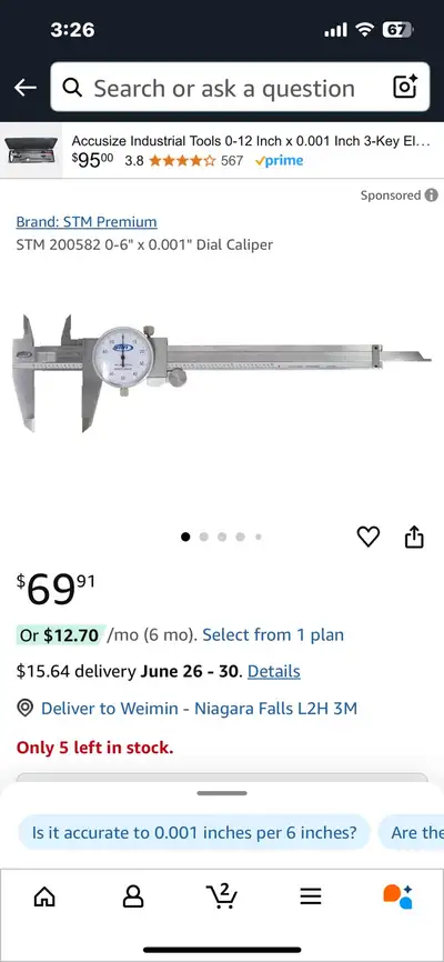 A STM Dial Caliper with a car wash spray gun for free, View more