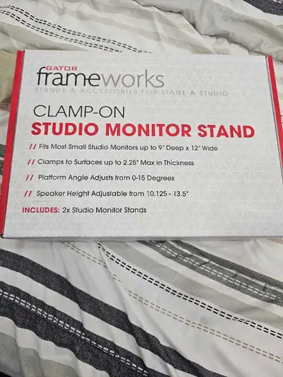 Gator Frameworks Clamp-On Studio Monitor Stand New, View more
