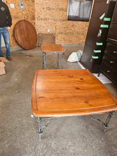 Rod iron coffee table and end table, $150 OBO!