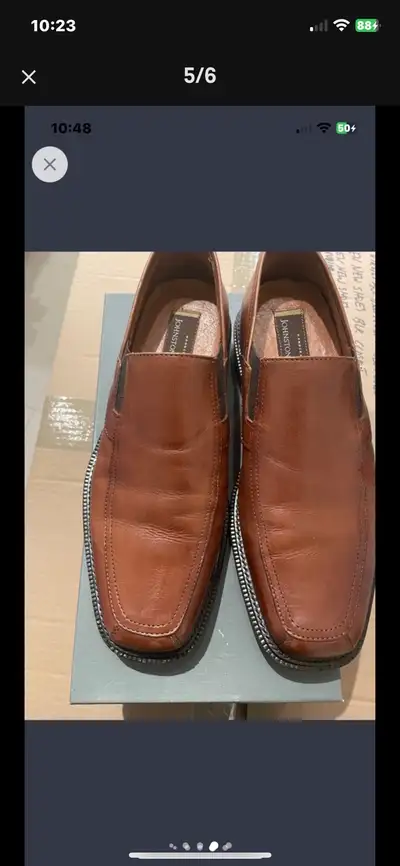 Check out these gently worn Johnston & Murphy slip-on dress shoes. These are a classy and comfortabl...