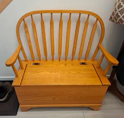Solid Amish made Deacons Bench, View more