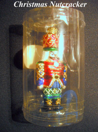 Hand Painted, mouth blown glass, Christmas nutcracker soldier