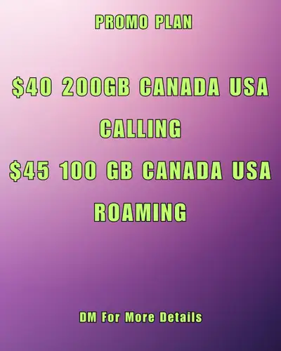 Perfect for Snowbirds – USA Roaming Plan $45, View more