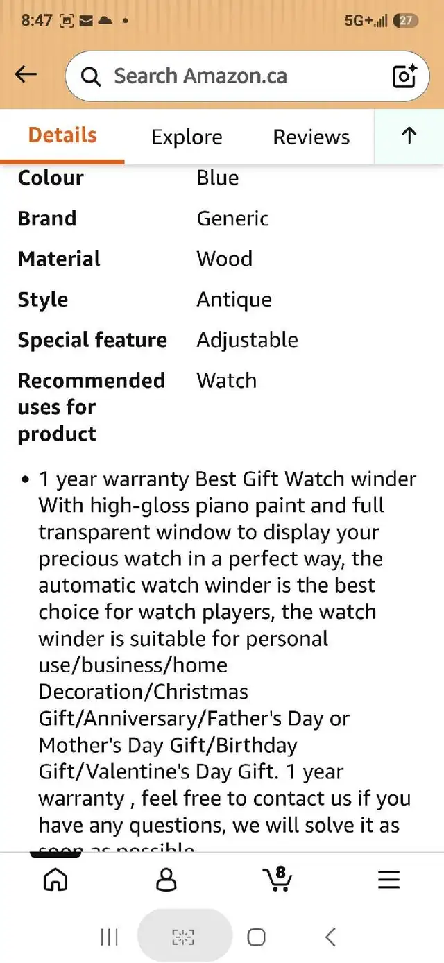 Lenway Watch Winder with Quiet Motor, Automatic Watch Winder Fou in Jewellery & Watches in Markham / York Region - Image 11