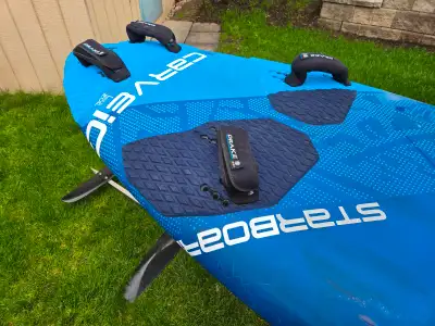 2019, 131 litre Starboard Carve IQ Foiling windsurfer, C/W Horue H10 EVO foil, Comes with Dakine bag...