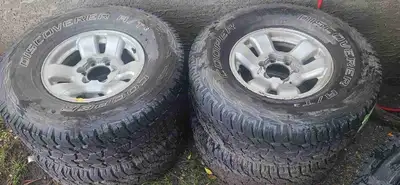 These are used Cooper Discoverer H/T3 tires originally from a Toyota 4 runner, offering reliable per...