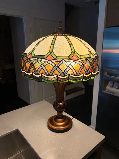 Tiffany style stained glass lamp, View more