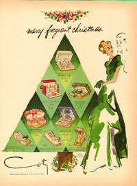 Large 1947 vintage ad for Coty Cosmetics