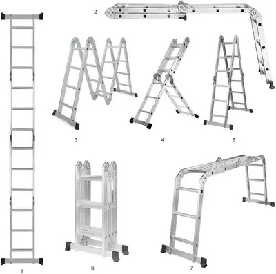 Mastercraft Aluminum Articulating Ladder, 17' Model No. 061-1068-8 . Like new, hardly used. See imag...