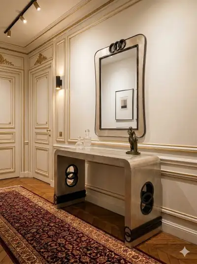 Ensemble table console et miroir art déco , View more