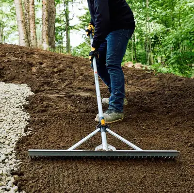 Garant PRO Landscaping rake with foldable head, View more