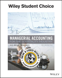 Managerial Accounting for Hospitality Industry 2E 9781119386223