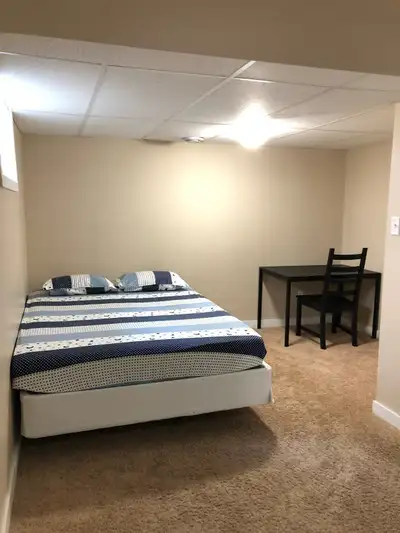 Hello, - In March 2026, we have one fully-furnished bedroom (with a big walk-in closet) in the basem...