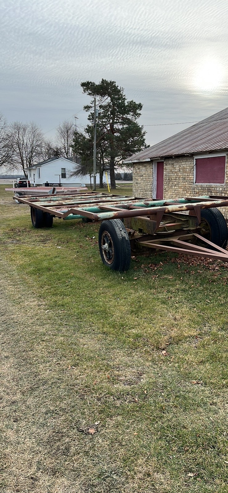 Used custom built hay wagon heavy duty Farming Equipment Sarnia