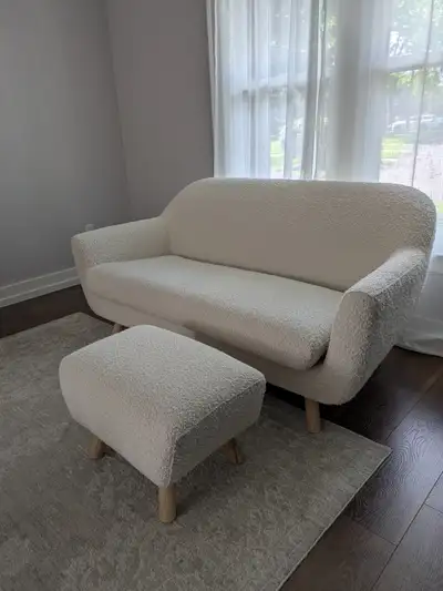 Boucle Sofa and Ottoman, View more
