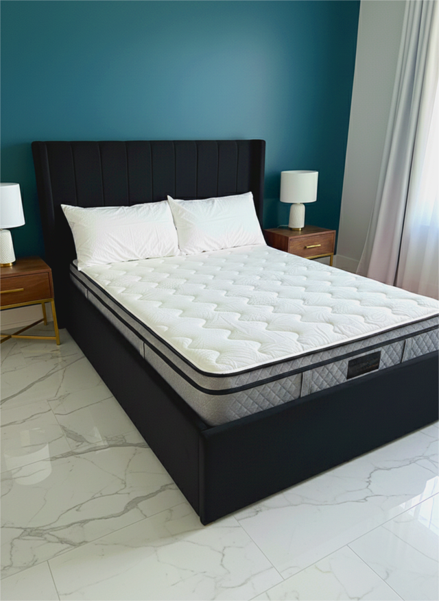 Brand New Ivory Velvet Platform Bed Frame | Double, Queen & King in Beds & Mattresses in Vancouver - Image 7