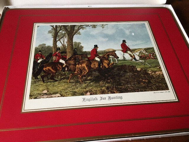 VINTAGE PIMPERNEL CORK PLACE MATS IN BOX - ENGLISH FOX HUNTING in Arts & Collectibles in Mississauga / Peel Region - Image 2