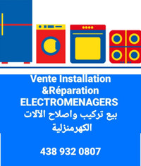 Vente & Réparation/Installation & Livraison ELECTROMENAGERS