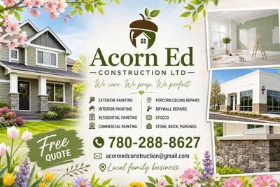 Acorn Ed Construction Ltd – Painting & Repairs (Free Quotes!) Looking to refresh your home or busine...