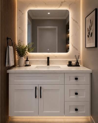 42” White Vanity with top and sink, View more