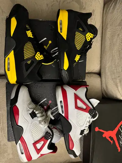 SOLD. Jordan 4 Red Cement 11M $265 AVAILABLE. Jordan 4 thunder yellow 2023 10M $300 IG: @SoleWorldWi...