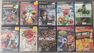 Sony PS2 games/jeux MGS & COD (prices in description), View more