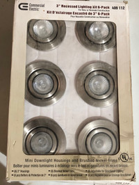 Commercial Electric 3” Recessed Lighting Kit 6-Pack New