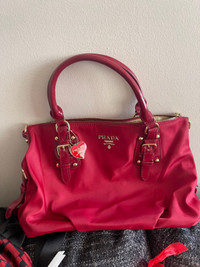 Red Prada handbag wih sling