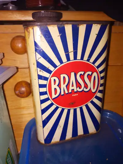 OLD LARGE RARE 16 oz.  BRASSO TIN, View more