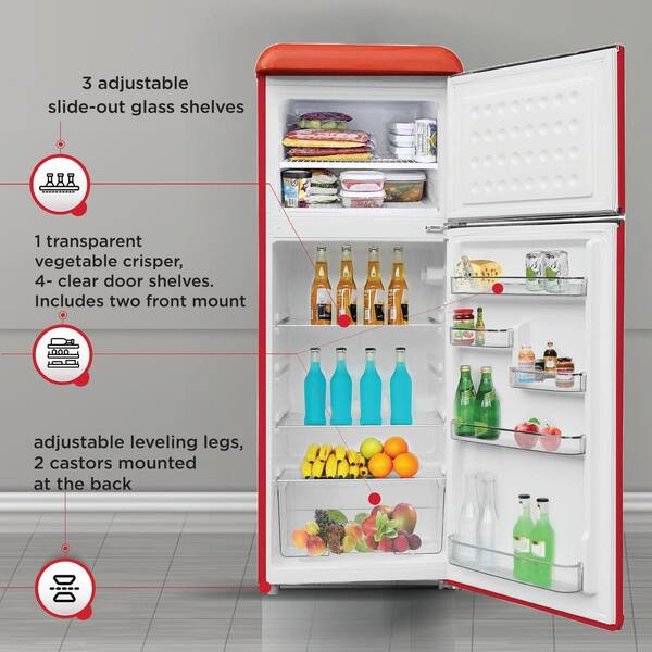 Top Freezer Refrigerator (7.6 cu.ft, red, Retro Style) in Refrigerators in Windsor Region - Image 3