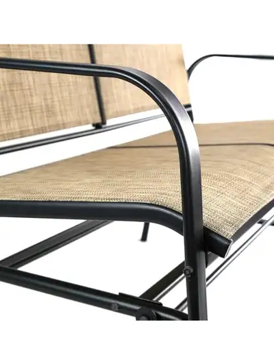 Outdoor Patio Sling Glider Chair, 27.56"D x 47.24"W x 36”H, View more