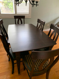 Solid wood dining table with chairs - $1300