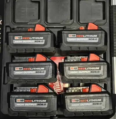 Milwaukee M18 6.0 High output Battery 100 each, View more